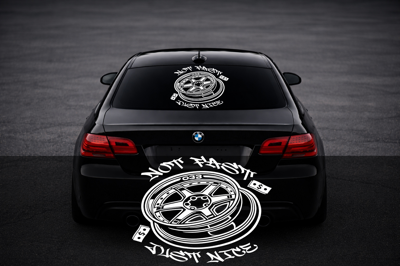 Rear Windshield Sticker – Not fast, just nice